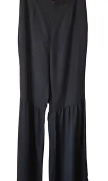 Reformation Black Tiered Ruffled Pants Size large