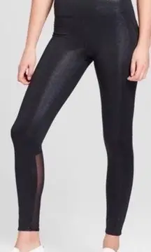 Joy Lab Faux Leather Shine Black Leggings Size Medium