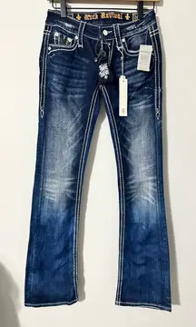 ROCK REVIVAL ENA BOOTCUT LOW RISE STRETCH JEANS NWT SIZE 24 34" INSEAM
