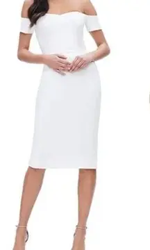 NWOT Dress the Population Bailey Off the Shoulder Dress white sz XXL