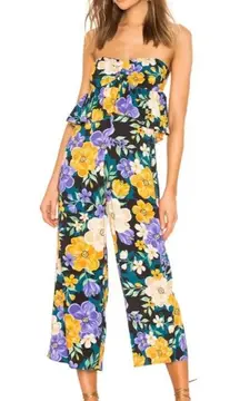 Tularosa x Revolve Floral Strapless Wide Leg Jumpsuit Boho Resort