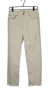 Re/Done Size 28 White/Off Whitr Stovepipe Button Fly Jeans