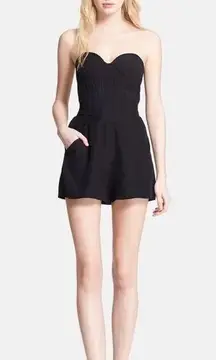 Parker Silk Sutton Black Strapless Romper Size XS