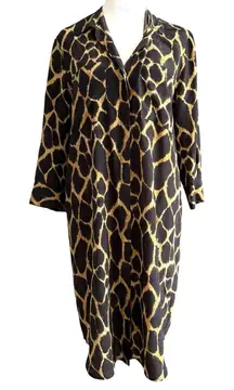 L'agence 100% Silk Shirt Dress Animal Print Cheetah Medium