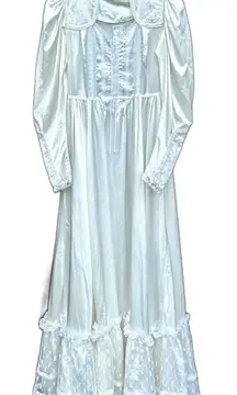 VTG GUNNE SAX Lace Prairie Cottage Fairy Ivory Wedding Dress Size XS/1J