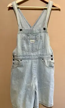Vintage‎ Levis Bib Womens Overalls Shorts Shortalls 90s Y2K Size XL Light Wash