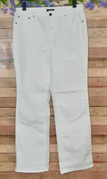 Needle & Cloth Ladies White Denim Jeans Size 14 Slim Boot-Cut Stretch Casual