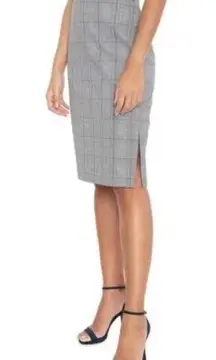 Plaid Bistretch Pencil Skirt