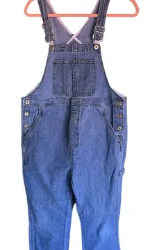 MIMI DENIM MATERNITY OVERALLS WITH ATTACHMENT‎ TO GATHER IN BACK MED WASH S