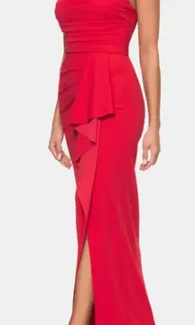 Xscape Strapless Scuba Crepe Gown Red 12