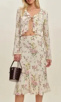 Reformation Julie Two Piece floral flory ruffle set