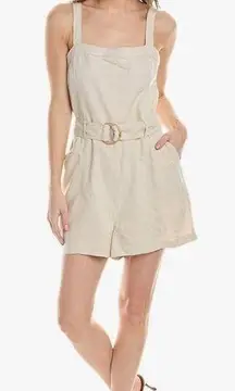 BLANK NYC [] Womens Linen Romper With Self Belt, Medium, NWT