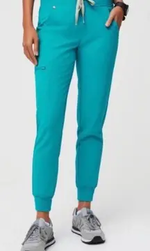 FIGS Scrub Pants Womens XS Tall Teal Zamora High Waisted Jogger Cargo Pockets