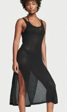 Victoria‎ Secret Dress Black Crochet Lace Swim Cover-Up Size Xs