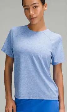 Lululemon License to Train Classic-Fit T-Shirt Heathered Pipe Dream Blue 12 NEW