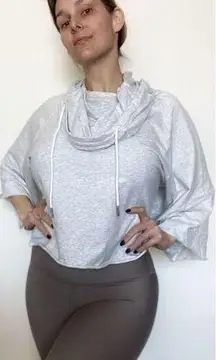 Hoodie Crop Athleisure NEW Activewear Pullover Lounge XL Grey