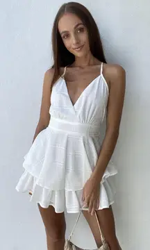 White Ruffle Romper