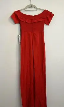 NWT Privacy Please Ella Jumpsuit Red Ruffle Valentine's Day Red XXS FLAW Read!