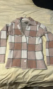 Orange and White Button Sweater