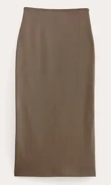 Everlane Dream Maxi Skirt Stretch Brown Taupe Minimalist Workwear Career Size M