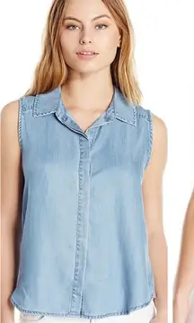 Not Your Daughter’s Jeans NYDJ Vara Indigo Sleeveless Chambray‎ Top MCHM3463 XS