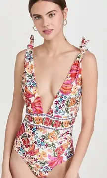 💕FARM RIO💕 Spring Bananas One Piece Swimsuit ~ Spring Bananas Print XS NWT