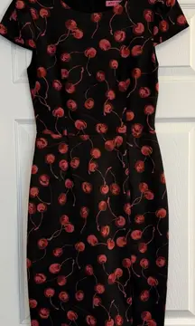 Betsey Johnson Dress Sz 4 Rockabilly Pinup Retro Cherry Print Bombshell 50s 60s