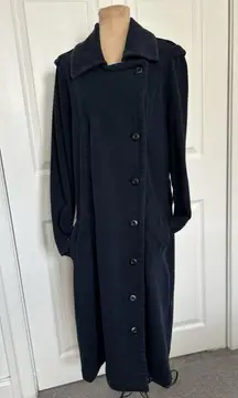 Converse One Star Womens Collared Full Length Heavy Cotton Coat Navy Blue Size M