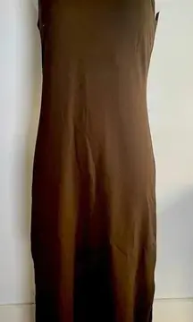 Talbots Petites Maxi Brown Keyhole‎ Back Tank Dress Size P Small EUC! 0147