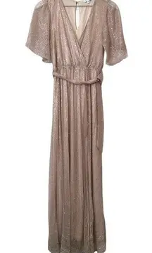 Baltic Born  Champagne Abigail Sparkle Gown Maxi Dress Size XS