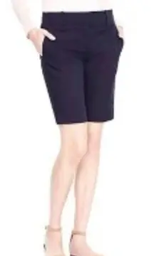 Ann Taylor 6 33 Tailored Pressed Preppy Cotton Bermuda Walking Shorts in Black