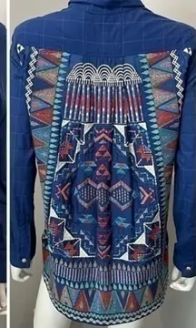 Johnny Was heavily embroidered Inez Long Sleeve Blouse NWT