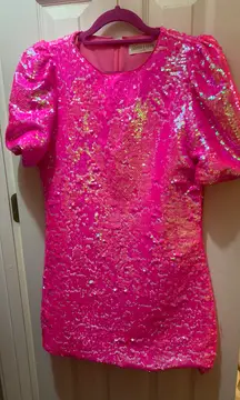 Pink Sequin Mini Dress