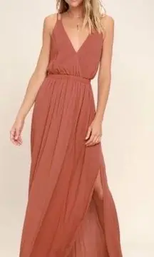 LuLu's‎ Lost In Paradise Rusty Rose Maxi Dress Size Small