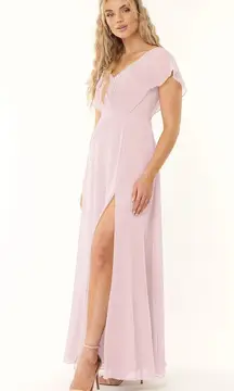 Azazie‎ Rylee Rose Petal Bridesmaid Dress Back Cutout Pleated Bodice Custom Size