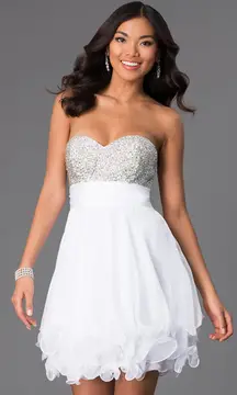 A-Line ruffle short Junior Prom Dress by La Femme