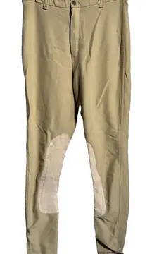 Devon Aire Tan‎ Breech Riding Pants Womens 27 Leather Patches High Rise Stretch