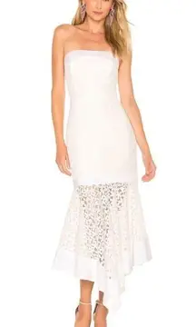 MILLY white lace strapless dress. NWT