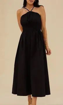 Black Halter Midi Dress — NWT — XL