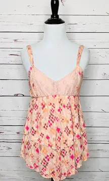 Decree Mauve Pink Layered Boho Tank Top Medium
