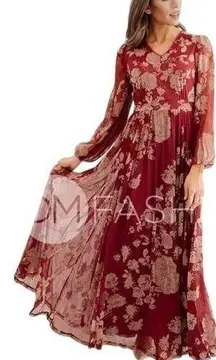 DM Fashion Adoria Burgundy Floral Velvet
Maxi, New with Tags, Plus Size