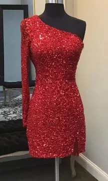 Sherri Hill Red  Short Homecoming Dress