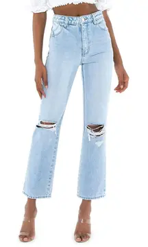 Rolla's Original Straight High Rise Jeans in Sunbleach Worn 28 Womens Denim Pant