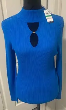 NWT INC Keyhole Mockneck Shirt/Light Sweater