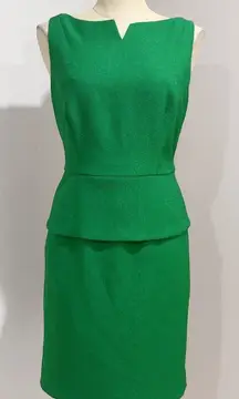 The Limited Women's Kelly Green Sleeveless Peplum Dress Size 8