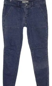 Free People Striped Skinny Jeans Railroad Stripe size 26