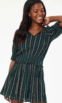 Roller Rabbit Mateaus Fiorella Dress in‎ Green Floral Print Size XL