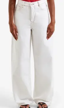 DALA Sling Wide Leg Loose Fit Jeans - White Optico (Cream) - Size 31