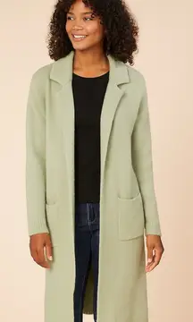 NWT Jessica Simpson Light Green Longline Coat Cardigan Cozy Sweater