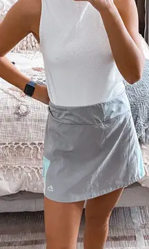 Grey And Blue Tennis Skirt 